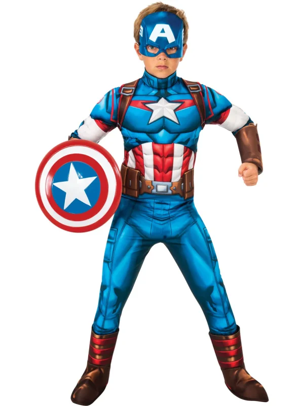 Captain America Fancy Dress (Muscular)